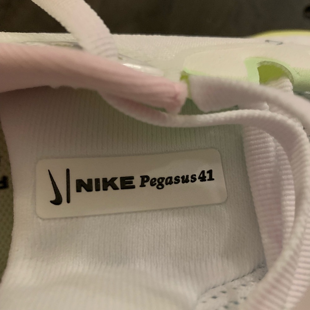 Nike Women's White Running Shoes with Pink and Lime Accents - Picture 7 of 7